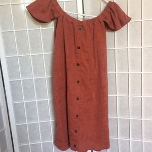 Orange/ pinkish dress, buttons